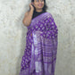 Plum  : Bagru Handblocked Linen Cotton Saree