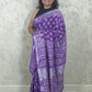 Plum  : Bagru Handblocked Linen Cotton Saree