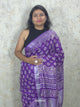 Plum  : Bagru Handblocked Linen Cotton Saree