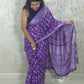 Plum  : Bagru Handblocked Linen Cotton Saree