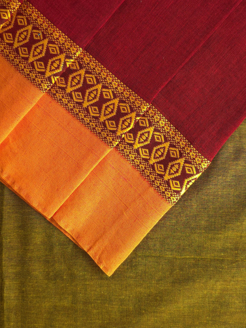 Plum : Pure Cotton Handloom Saree