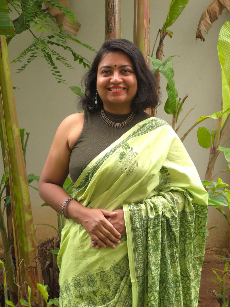 Prakriti : Bagru Handblocked Pure Cotton Saree