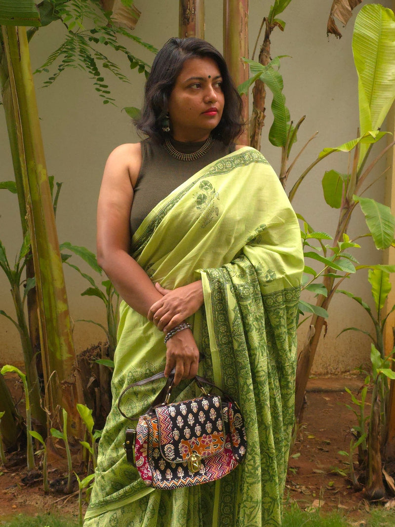 Prakriti : Bagru Handblocked Pure Cotton Saree