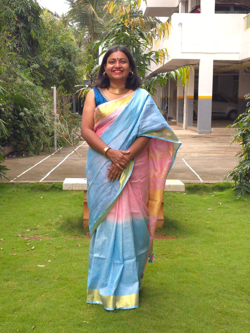 Prayag - Authentic Bhagalpur Linen Saree