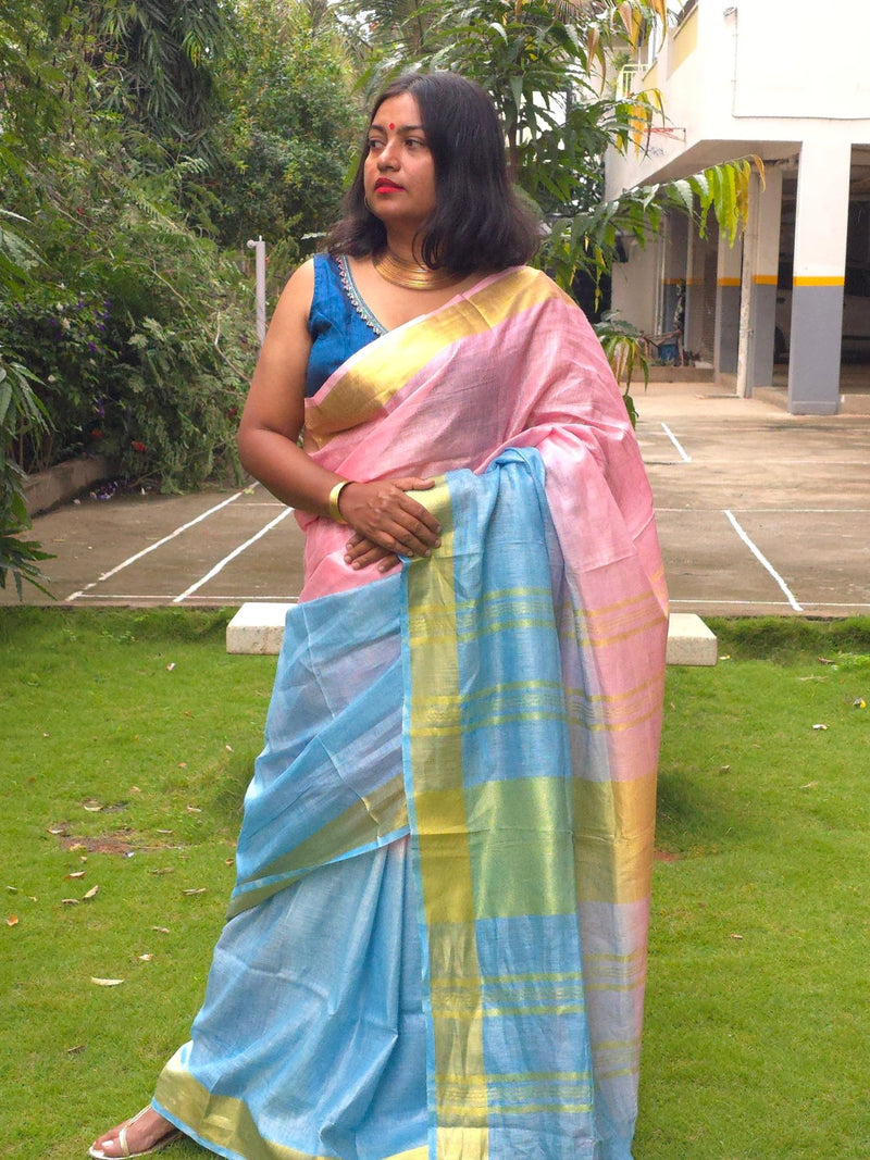 Prayag - Authentic Bhagalpur Linen Saree