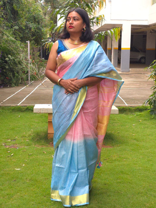 Prayag - Authentic Bhagalpur Linen Saree