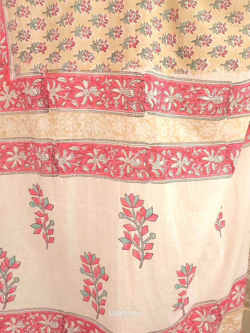 QueenBee : Bagru Handblocked Pure Cotton Saree