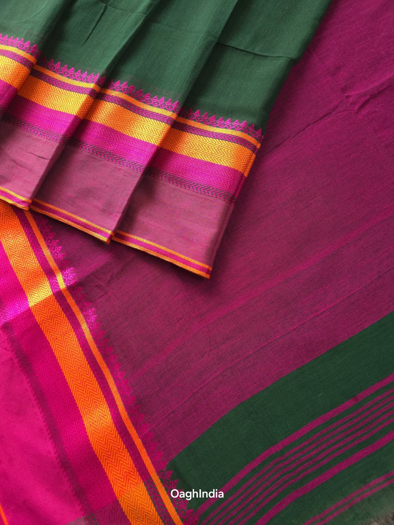 Rainy Forest : Pure Cotton  Handloom Saree