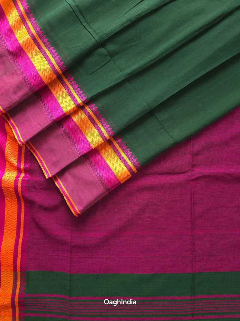 Rainy Forest : Pure Cotton  Handloom Saree