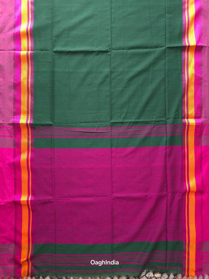 Rainy Forest : Pure Cotton  Handloom Saree