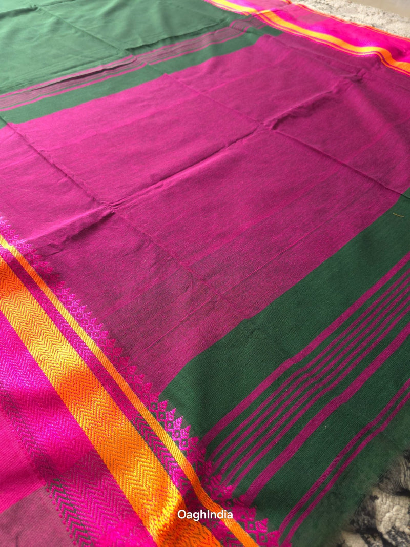 Rainy Forest : Pure Cotton  Handloom Saree