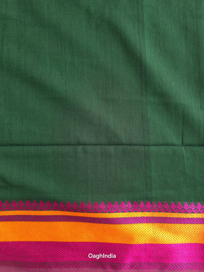 Rainy Forest : Pure Cotton  Handloom Saree