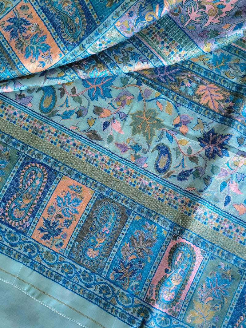 Parajika - Pistachio : Authentic Kashmiri Kani Saree