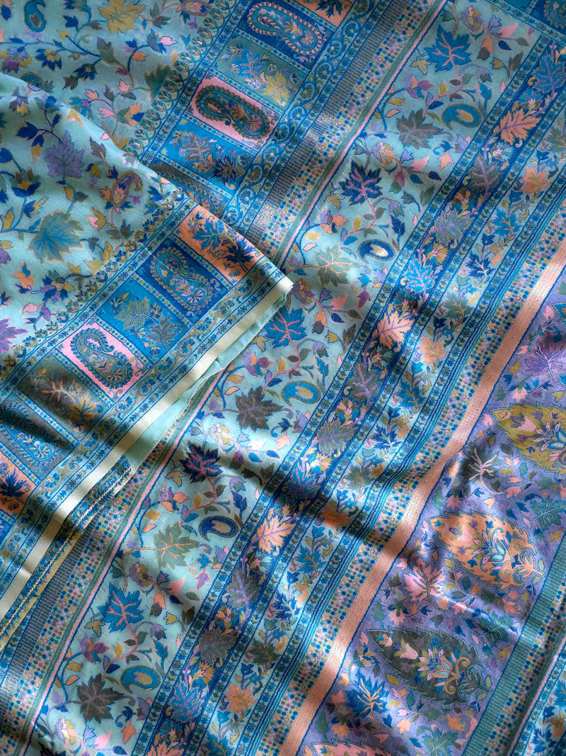 Parajika - Pistachio : Authentic Kashmiri Kani Saree