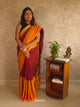 Mukta : Pure Handloom weaved borders Khadi Sarees(Maroon, Yellow)