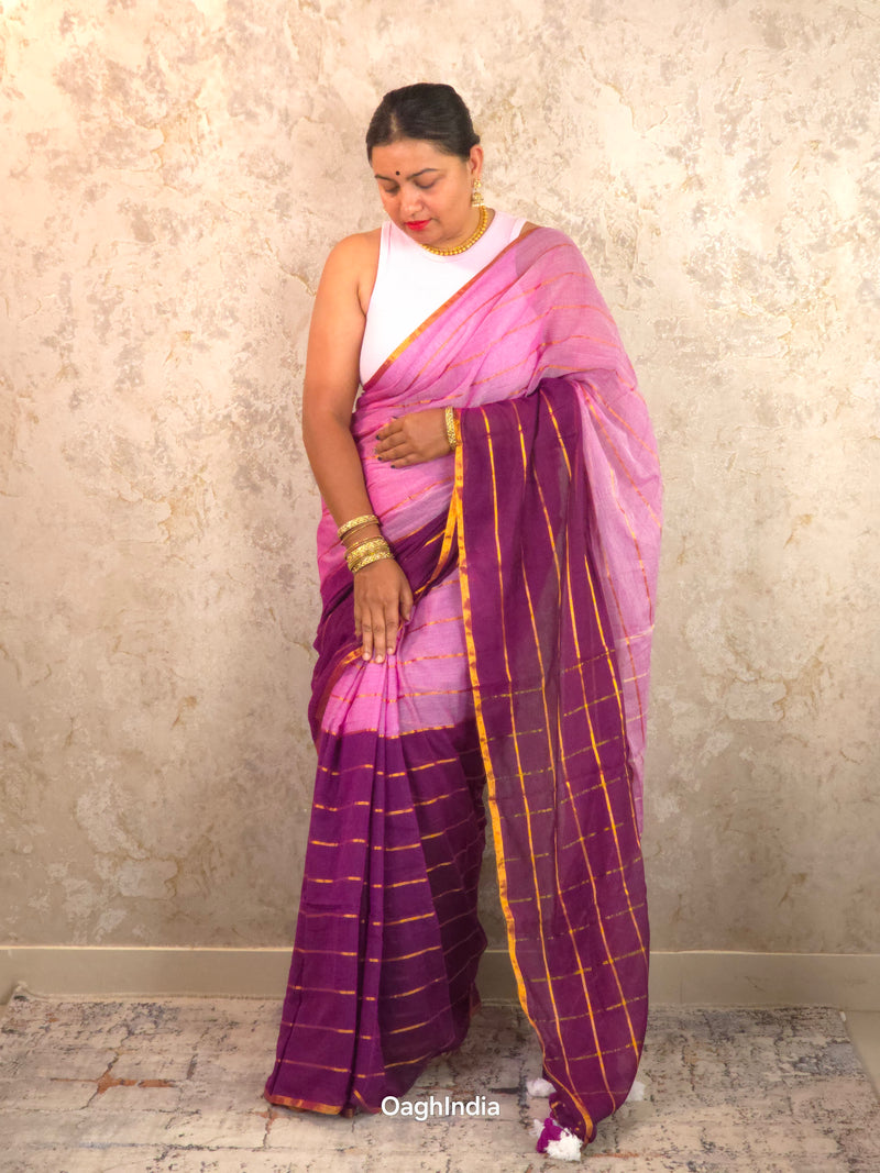 Lilac : Pure Mul Cotton Handloom