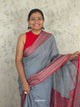 Lata : Phulia Cotton Jamdani Weaving Handloom (Gray)