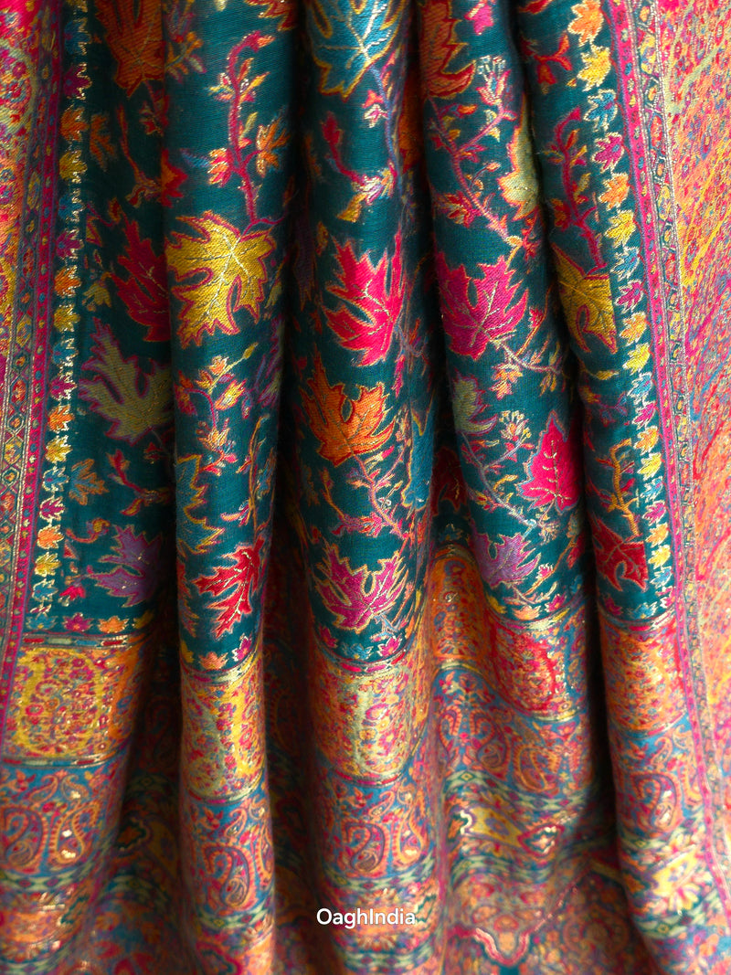 Eshal - Green : Authentic Kashmiri Kani Saree