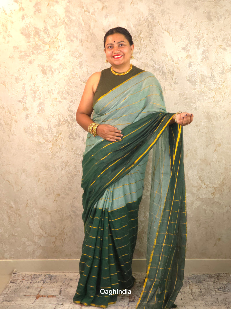 Green Leaf : Pure Mul Cotton Handloom