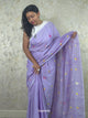 PhoolRani : Soft Khadi Cotton flower embroidery saree (Lavender)