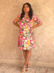 Mira Twist : Multicolour Wrap Dress