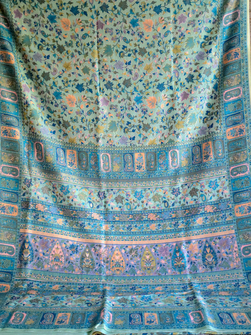 Parajika - Pistachio : Authentic Kashmiri Kani Saree