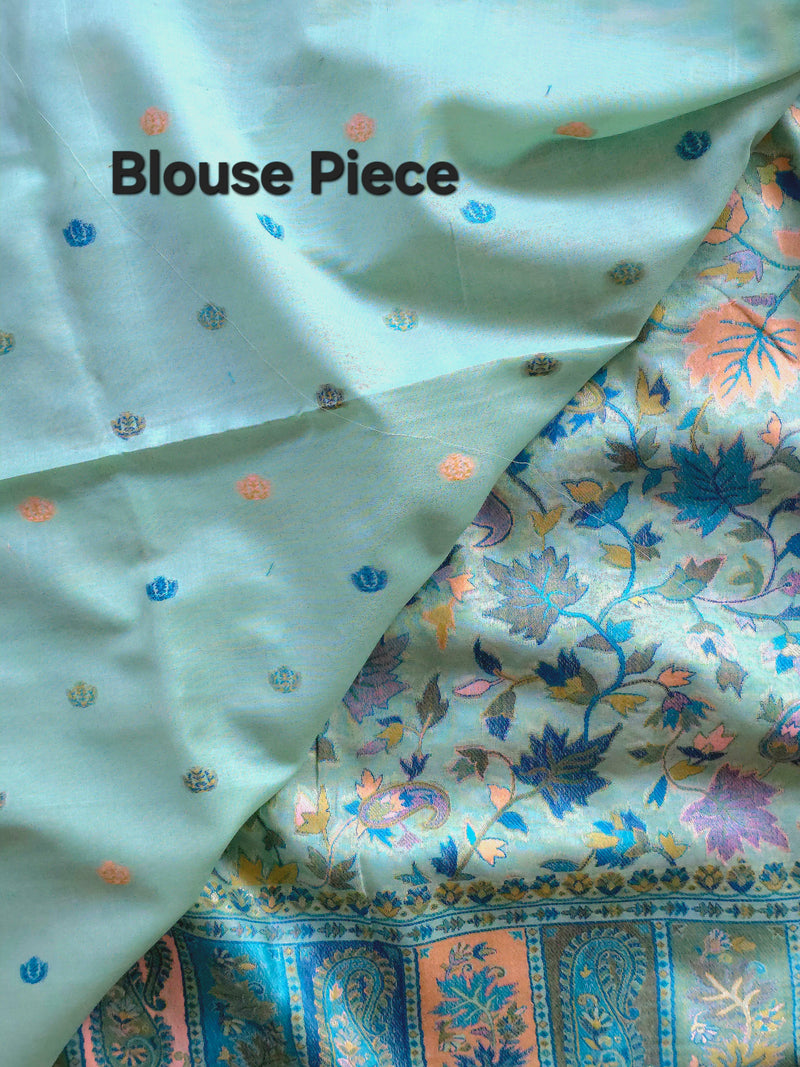 Parajika - Pistachio : Authentic Kashmiri Kani Saree