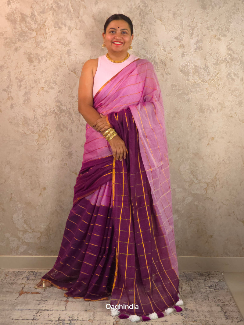 Lilac : Pure Mul Cotton Handloom