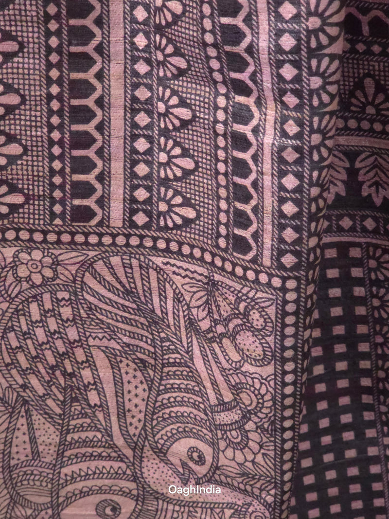 Amaya : Pure Silk Madhubani Art Saree (Silk Mark)