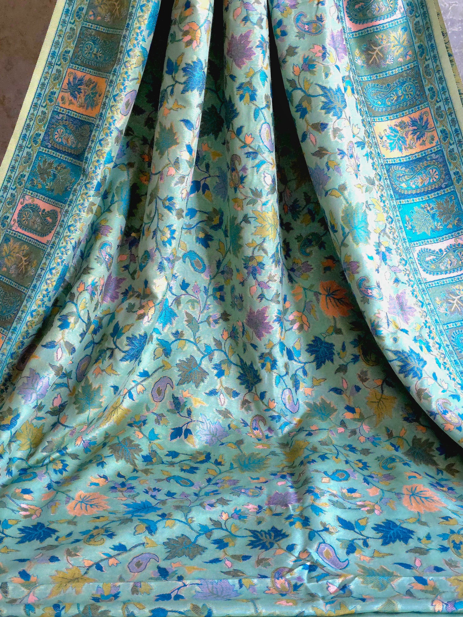 Parajika - Pistachio : Authentic Kashmiri Kani Saree