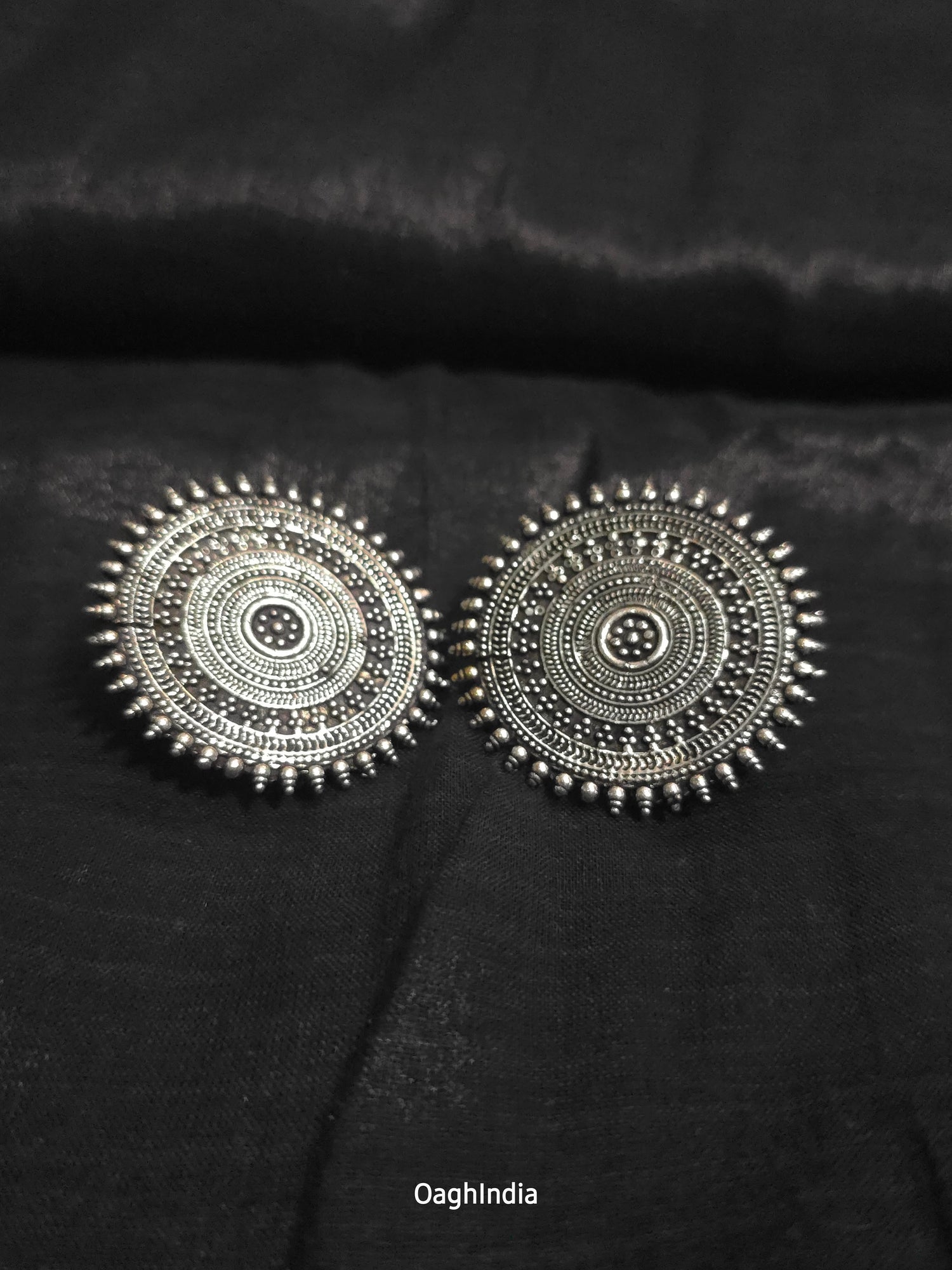 Mandala - Oxidised Stud Earrings