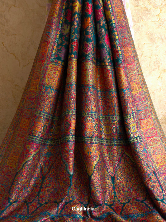 Eshal - Green : Authentic Kashmiri Kani Saree