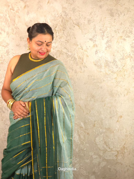 Green Leaf : Pure Mul Cotton Handloom