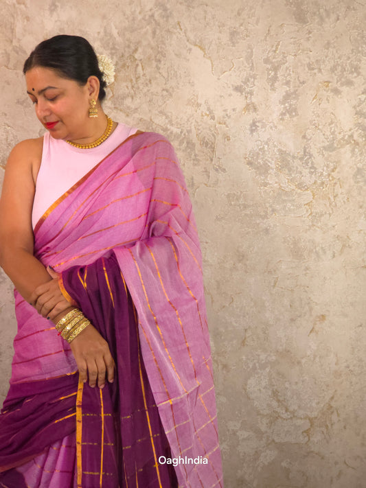 Lilac : Pure Mul Cotton Handloom