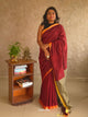 Popsicle : Beautiful Maroon khadi saree with zari border and zari pallu