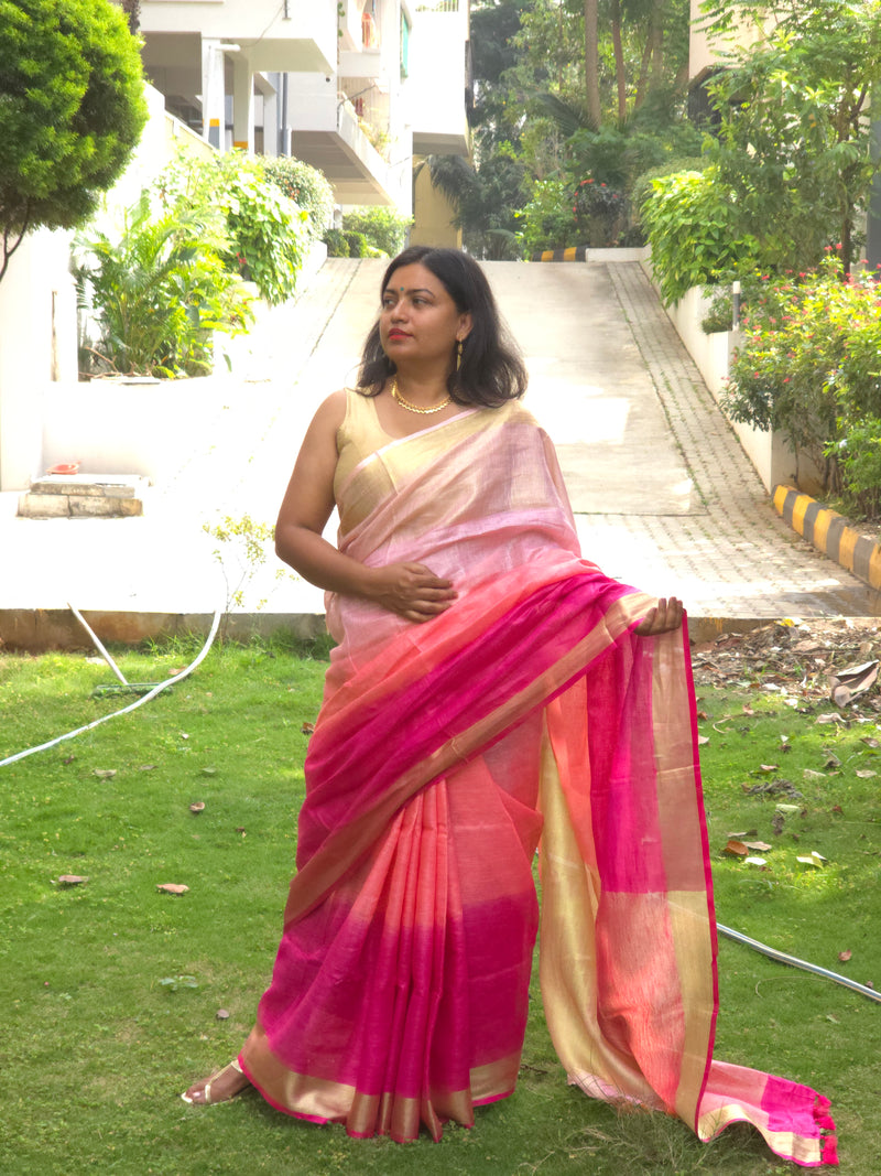 Triveni - Authentic Bhagalpur Linen Saree