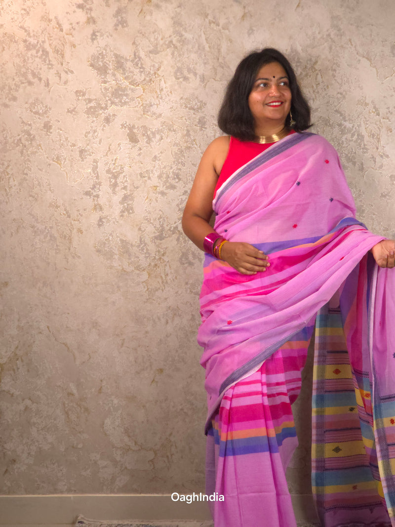 Chaitra : Pure Cotton Rainbow Saree