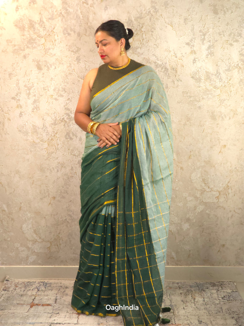 Green Leaf : Pure Mul Cotton Handloom