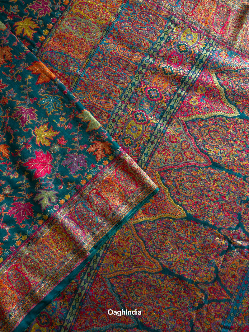 Eshal - Green : Authentic Kashmiri Kani Saree