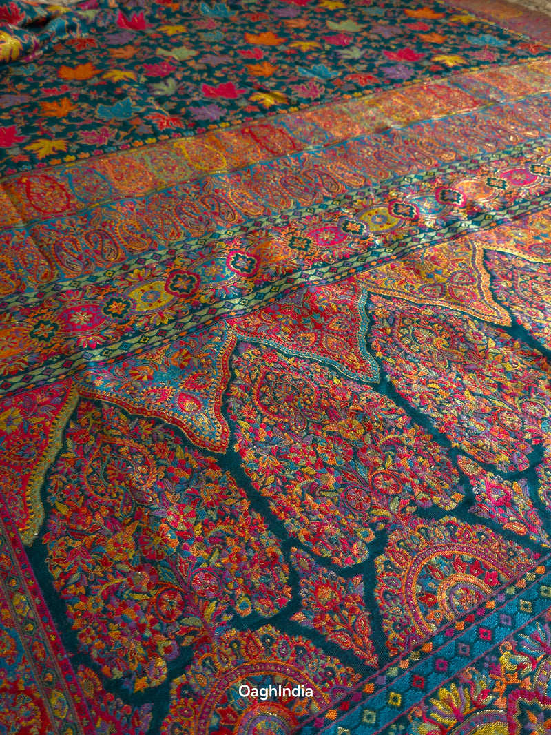 Eshal - Green : Authentic Kashmiri Kani Saree