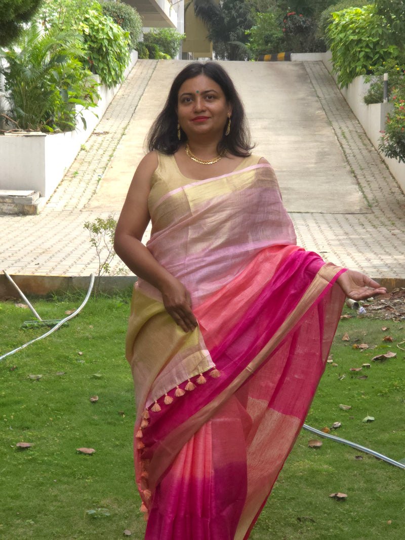 Triveni - Authentic Bhagalpur Linen Saree
