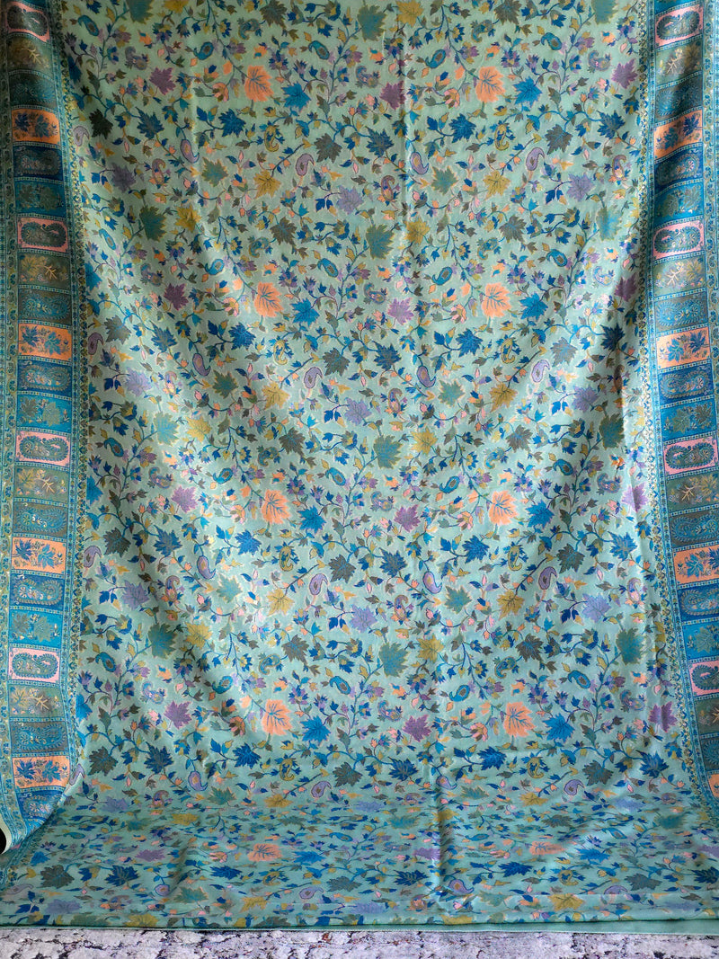 Parajika - Pistachio : Authentic Kashmiri Kani Saree