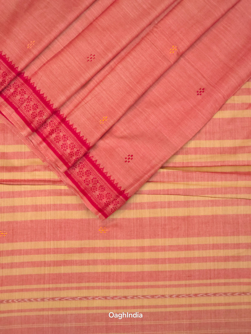 Peaches : Pure Cotton Handloom Saree