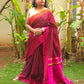 Ruhani – Brown Handloom Pure Cotton Saree with Magenta Pallu and Buti Detailing
