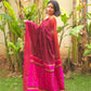Ruhani – Brown Handloom Pure Cotton Saree with Magenta Pallu and Buti Detailing