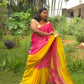 Samagam - Authentic Bhagalpur Linen Saree - Oagh India