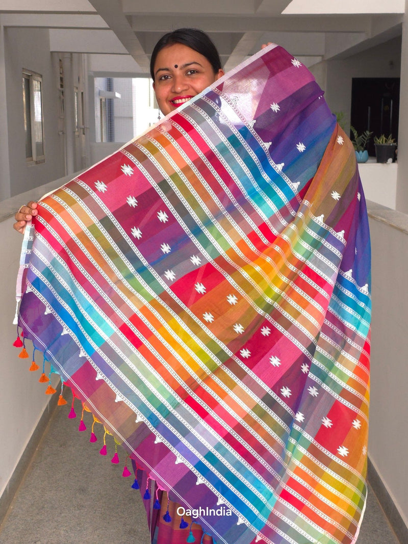 Sapt Rang - Pure Cotton Rainbow Saree