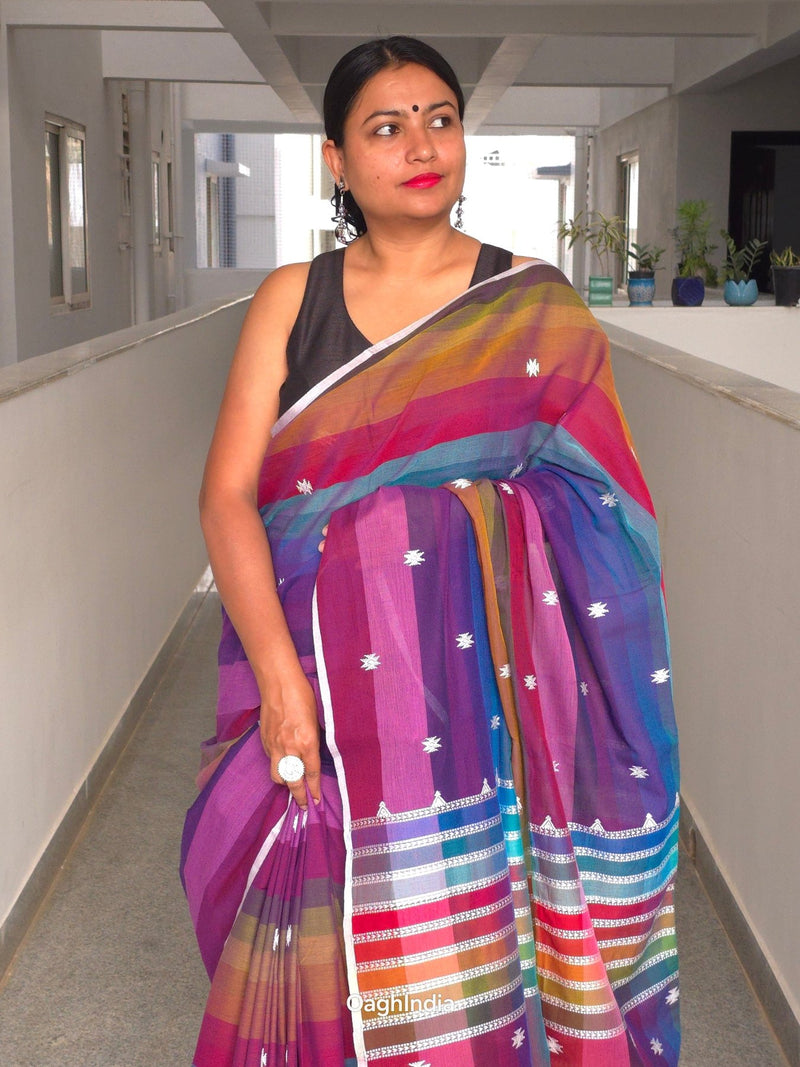 Sapt Rang - Pure Cotton Rainbow Saree