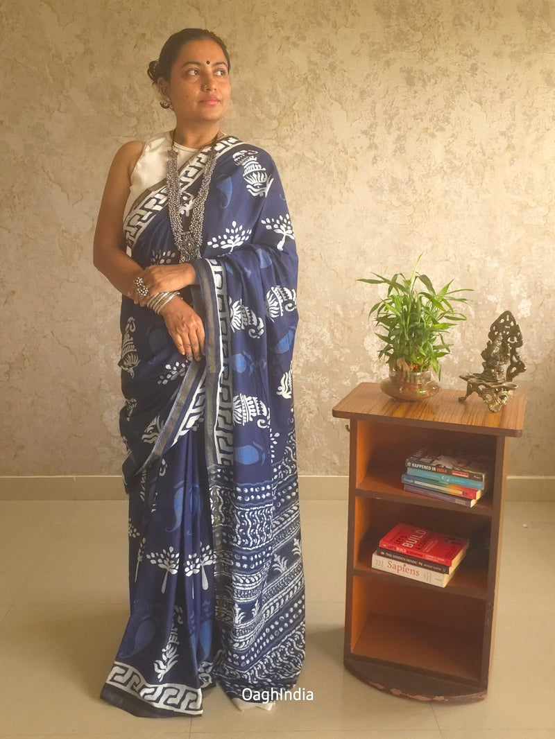 Sensation : Bagru Handblocked Pure Cotton Saree