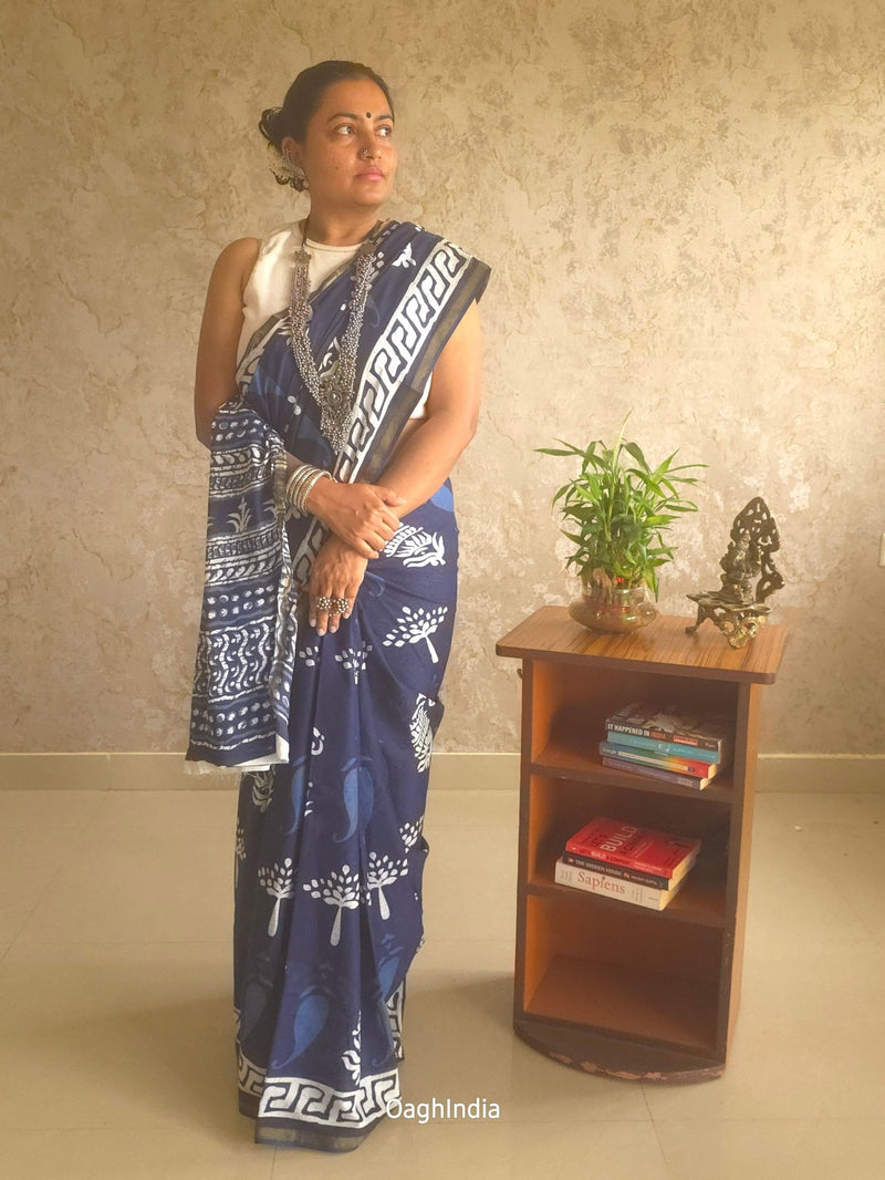 Sensation : Bagru Handblocked Pure Cotton Saree